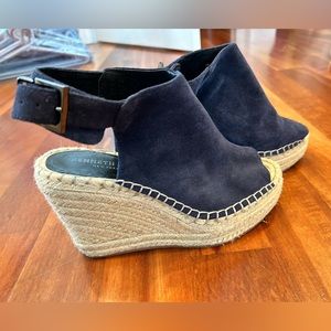 Suede wedges.